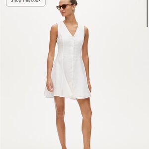 J Crew White Sleeveless V-Neck Dress